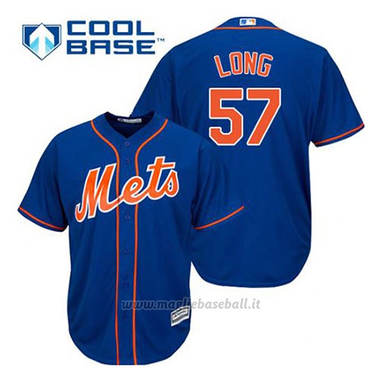 Maglia Baseball Uomo New York Mets Kevin Long 57 Blu Alterner 1ªCool Base
